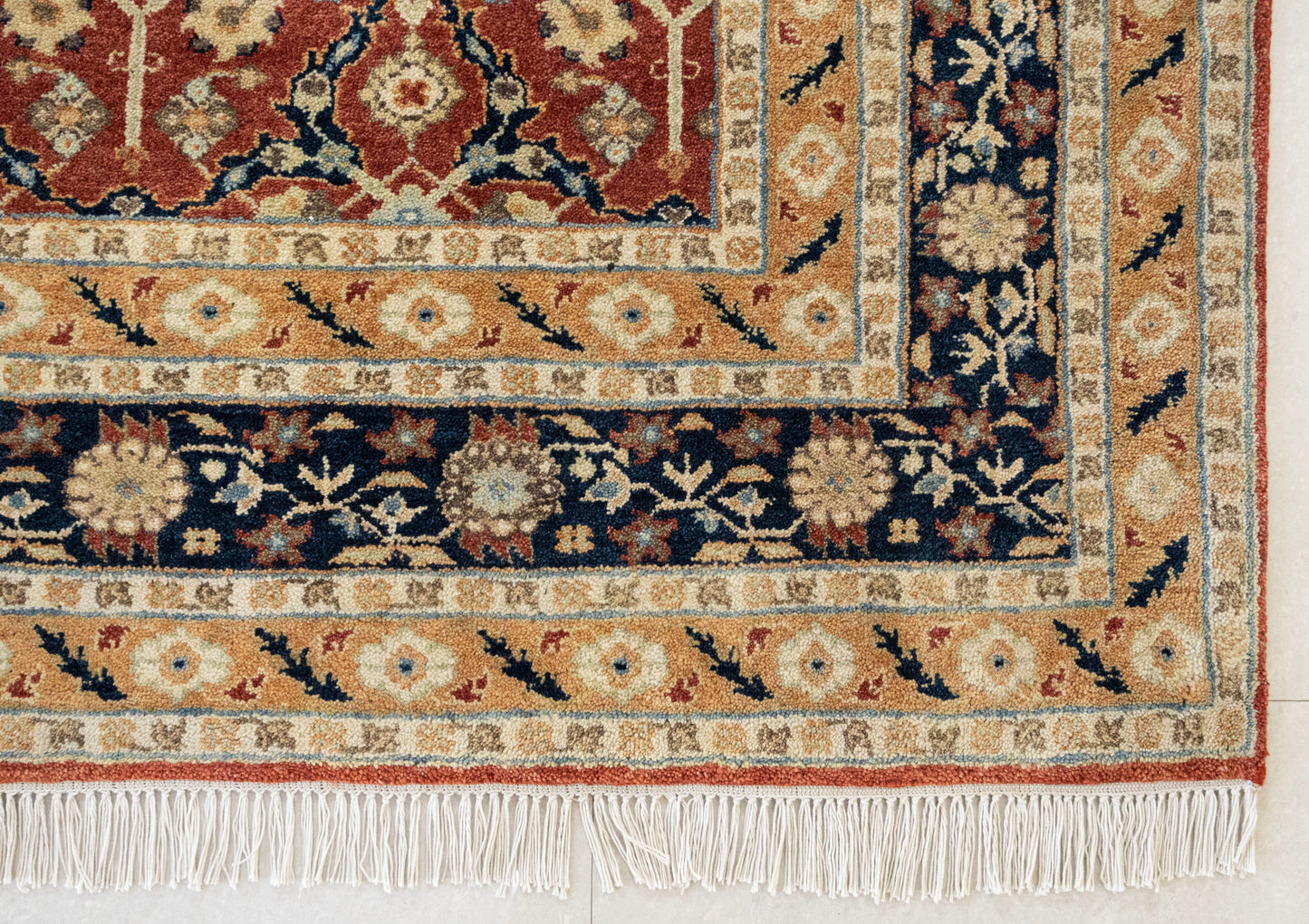Antique Handwoven Carpet – Traditional Floral Design