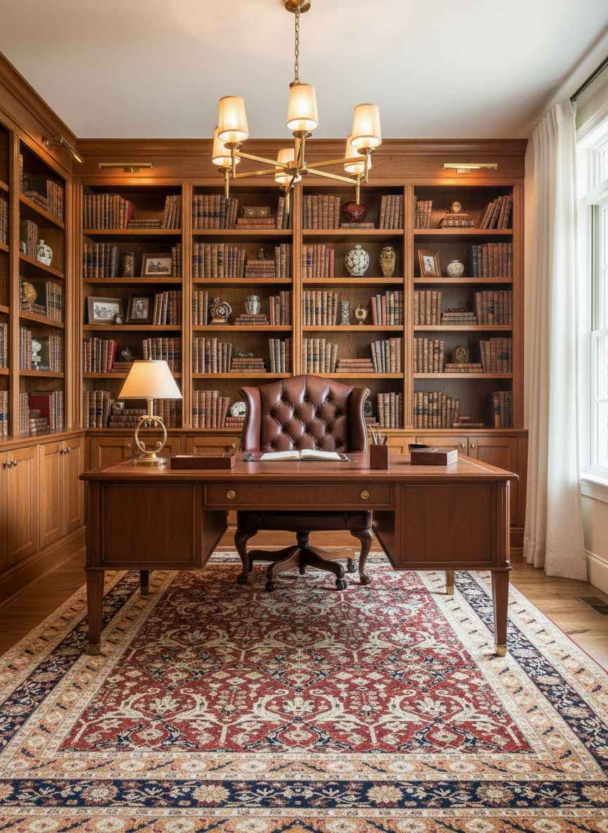 Antique Handwoven Carpet – Traditional Floral Design