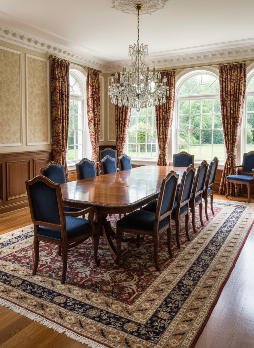 Antique Handwoven Carpet – Traditional Floral Design