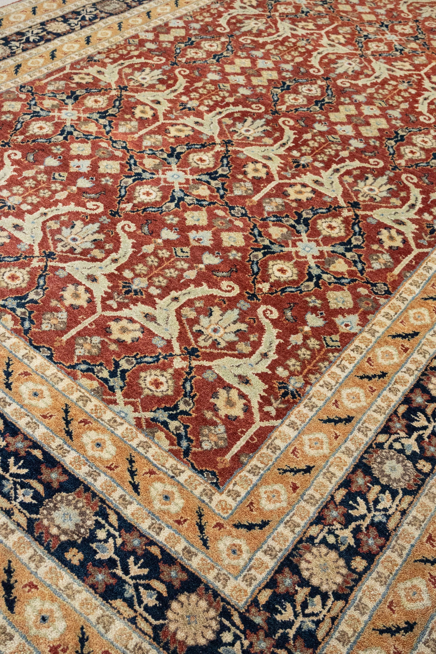 Antique Handwoven Carpet – Traditional Floral Design