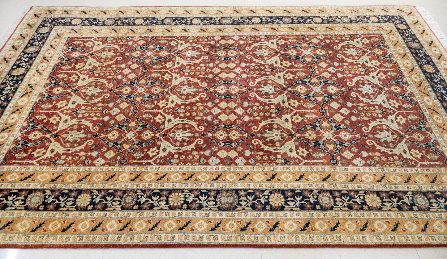 Antique Handwoven Carpet – Traditional Floral Design