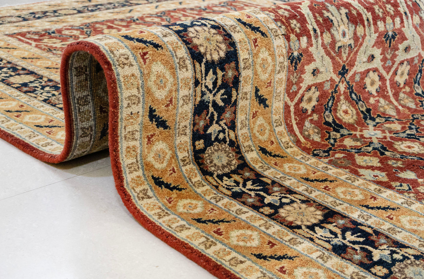 Antique Handwoven Carpet – Traditional Floral Design