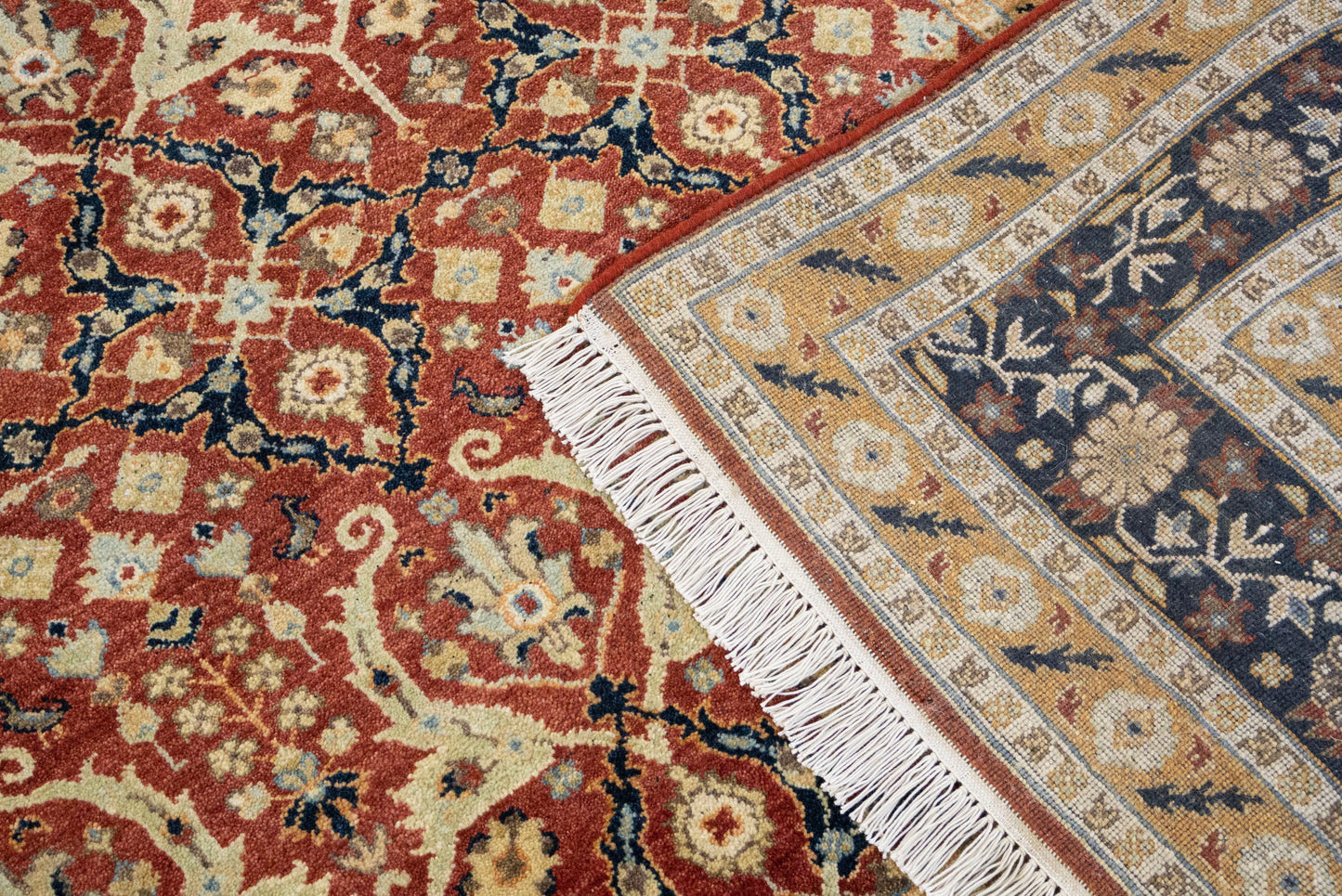 Antique Handwoven Carpet – Traditional Floral Design