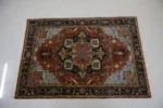 Handwoven Wool Rug – Antique Floral Traditional Carpet - Image 3