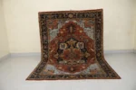 Handwoven Wool Rug – Antique Floral Traditional Carpet - Image 6