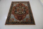 Handwoven Wool Rug – Antique Floral Traditional Carpet - Image 12