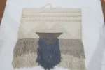 Handwoven Boho Wall Hanging – Textured Geometric Fringe Design - Image 7