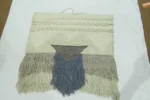 Handwoven Boho Wall Hanging – Textured Geometric Fringe Design - Image 4