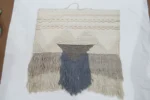 Handwoven Boho Wall Hanging – Textured Geometric Fringe Design - Image 3