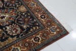 Traditional Persian Style Area Rug – Navy Blue Floral Medallion Design