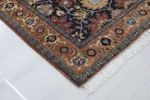 Traditional Persian Style Area Rug – Navy Blue Floral Medallion Design - Image 5