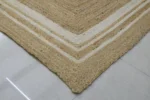 Handwoven Jute Area Rug – Natural Beige with Ivory Border Design - Image 5