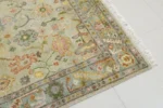 Vintage Floral Wool Area Rug – Distressed Persian Style - Image 3