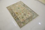 Vintage Floral Wool Area Rug – Distressed Persian Style - Image 4