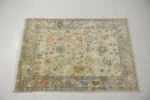 Vintage Floral Wool Area Rug – Distressed Persian Style