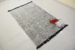 Handwoven Cotton Area Rug – Minimalist Textured Black & White Design