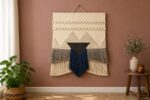 Handwoven Boho Wall Hanging – Textured Geometric Fringe Design