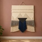 Handwoven Boho Wall Hanging – Textured Geometric Fringe Design