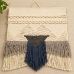 Handwoven Boho Wall Hanging – Textured Geometric Fringe Design - Image 5