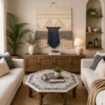 Handwoven Boho Wall Hanging – Textured Geometric Fringe Design - Image 4