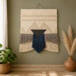Handwoven Boho Wall Hanging – Textured Geometric Fringe Design - Image 3