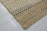 Handwoven Jute Area Rug – Natural Beige with Subtle Stripe Accents - Image 6