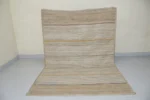Handwoven Jute Area Rug – Natural Beige with Subtle Stripe Accents - Image 7