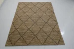 Handwoven Jute Area Rug – Natural Diamond Lattice Design - Image 3