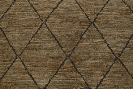 Handwoven Jute Area Rug – Natural Diamond Lattice Design