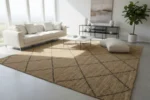Handwoven Jute Area Rug – Natural Diamond Lattice Design - Image 8