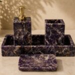 Royal Amethyst Marble Bathroom Accessories Set