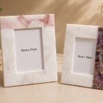 Rose Quartz & Amethyst Marble Photo Frame Set