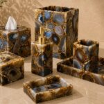 Blue Agate Luxe Bathroom Accessories Set