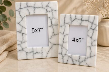 Classic White Marble Photo Frame Set