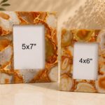 Amber Agate Marble Photo Frame Set
