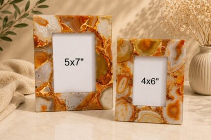 Amber Agate Marble Photo Frame Set