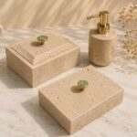 Natural Travertine Bathroom Accessories Set
