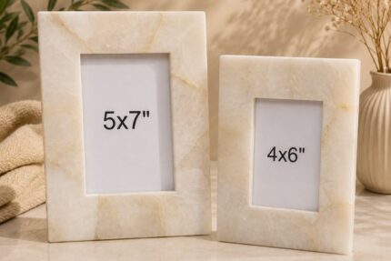 Ivory Onyx Marble Photo Frame Set