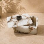 White Onyx Stone Decorative Storage Box