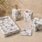 White Marble Bathroom Accessories Set