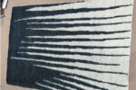 Handwoven Modern Abstract Black & White Rug - Image 2