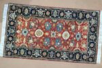 Handmade Traditional Persian Floral Accent Rug - Image 3