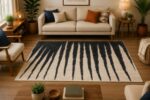 Handwoven Modern Abstract Black & White Rug
