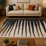 Handwoven Modern Abstract Black & White Rug