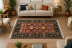 Handmade Traditional Persian Floral Accent Rug