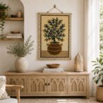 Handwoven Blue Berry Botanical Wall Hanging Tapestry - Image 4