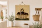 Handwoven Rustic Fruit Basket Wall Hanging