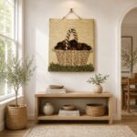 Handwoven Rustic Fruit Basket Wall Hanging - Image 2