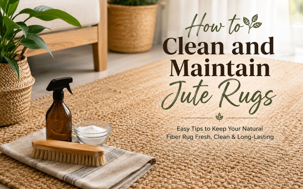 How to clean and maintain jute rugs using natural cleaning tools to keep natural fiber rugs fresh, clean, and long-lasting.