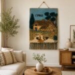 Thatched Cottage & Geese Handwoven Wall Hanging - Image 5